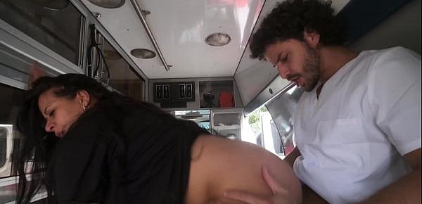  My hot Latina EMT boss convinced me to fuck her in the ambulance
